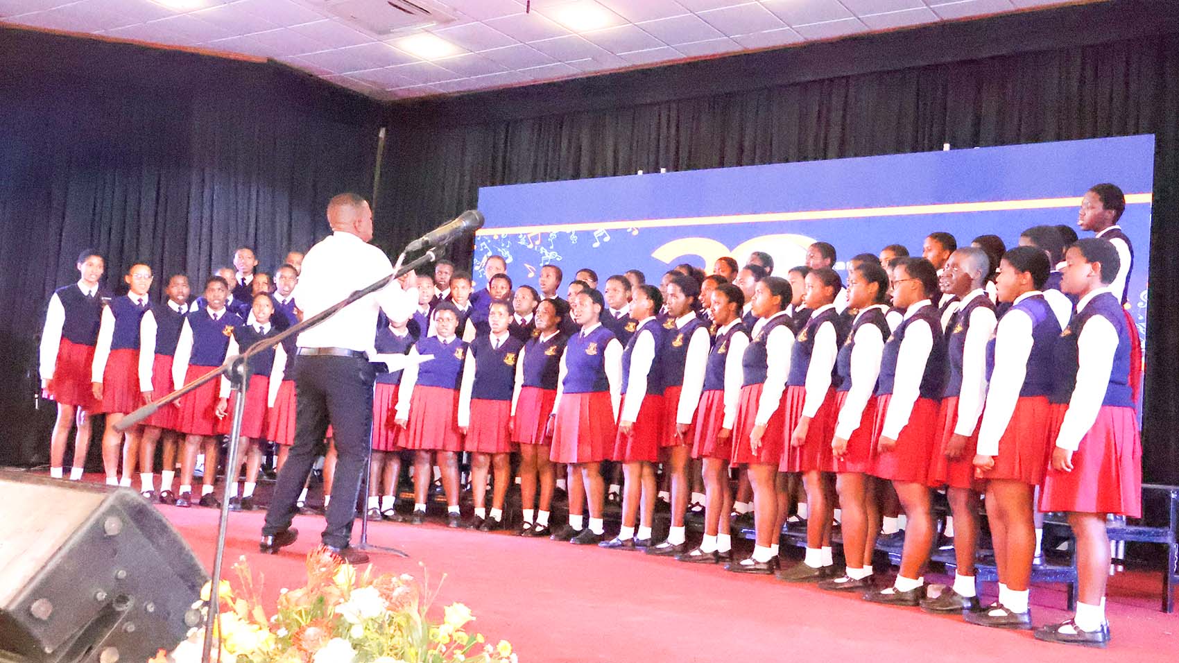 Siteki Nazarene High School on stage during last year’s competition. (Courtesy pic)